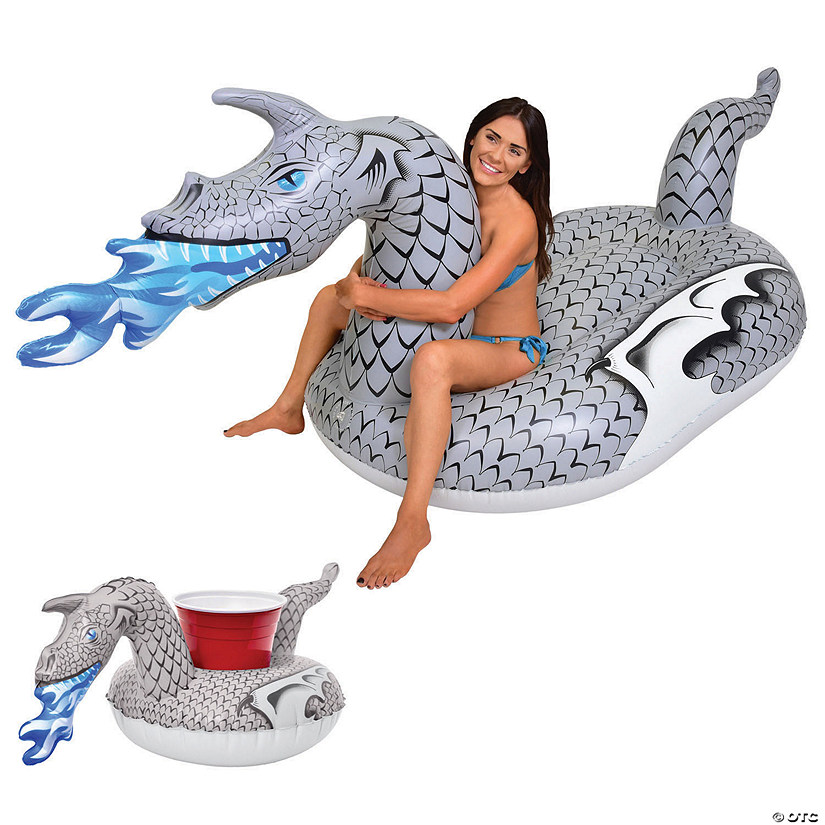 GoFloats Ice Dragon Giant Inflatable Ice Dragon Pool Float Image