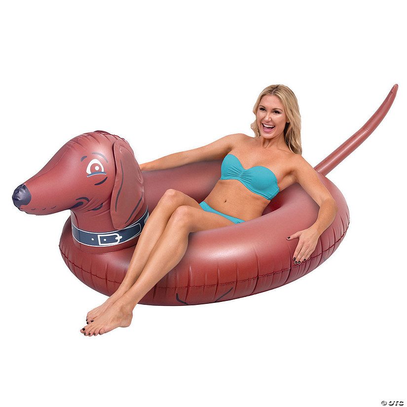 GoFloats Wiener Dog Party Tube Inflatable Raft, Float in Style (for Adults and Kids) Image
