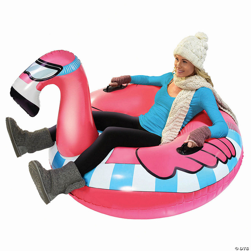 GoFloats Winter Snow Tube - Flying Flamingo - The Ultimate Sled & Toboggan Image
