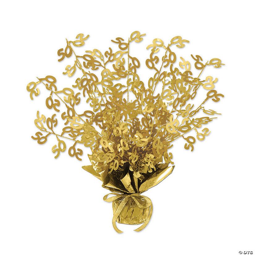 Gold &#8220;50&#8221; Foil Burst Centerpiece Image