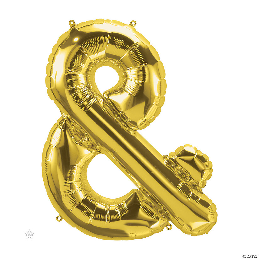 Gold Ampersand Symbol 34" Mylar Balloon Image