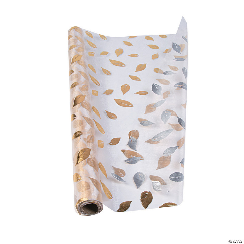 Gold & Silver Reversible Foil Leaf Fabric Roll Image
