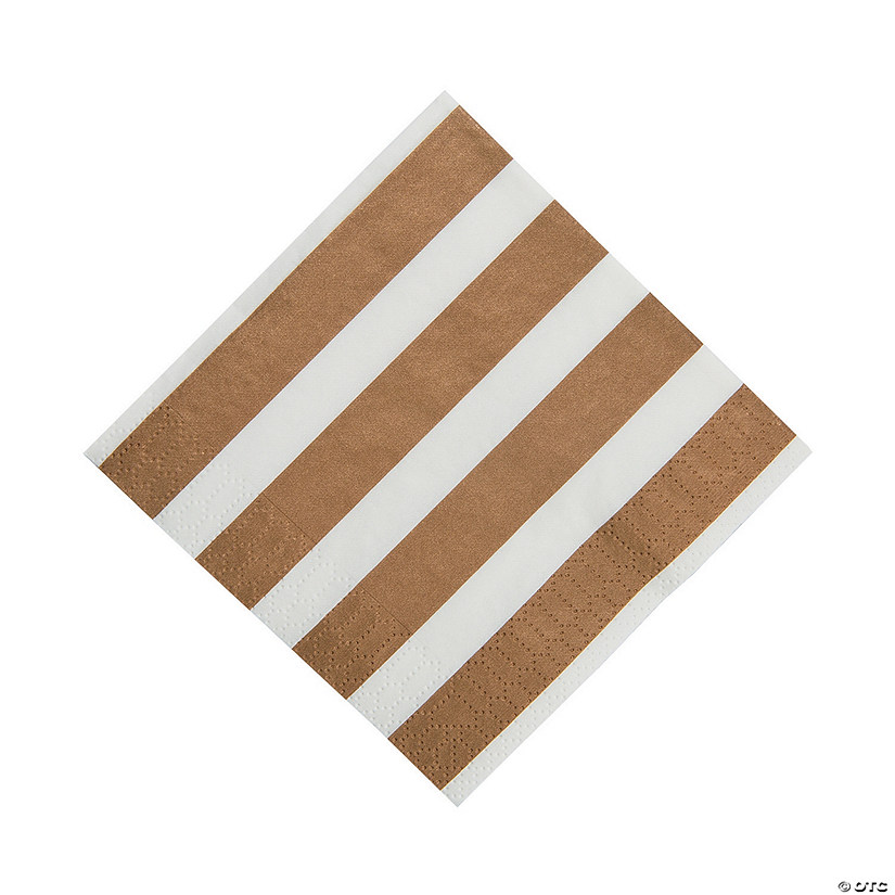 Gold & White Beverage Napkins Oriental Trading