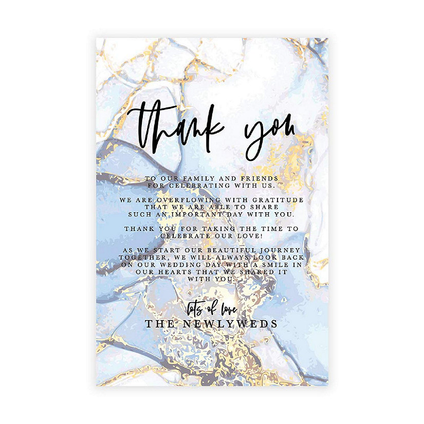 Gold Blue Agate TY Card 4x6IN 56PC Image