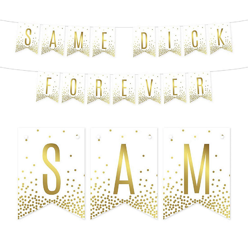 Gold Confetti Same Dick Forever - 4 x 5.5 Inch Image