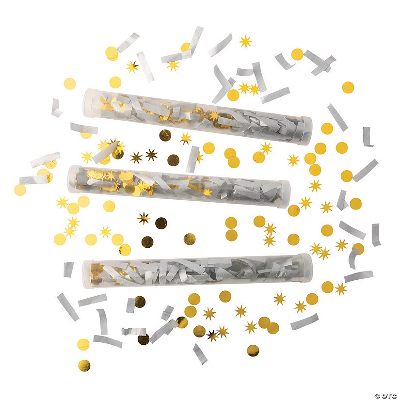 Gold Confetti Wands - 12 Pc. Image