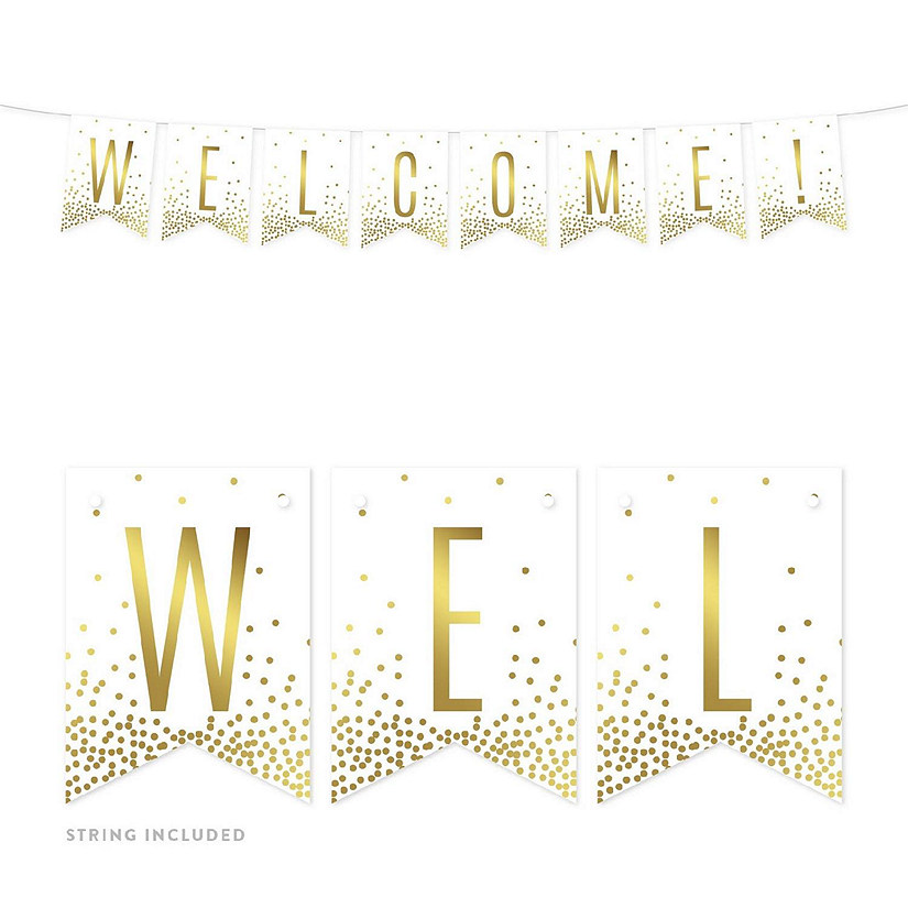 Gold Confetti Welcome - 4 x 5.5 Inch Image