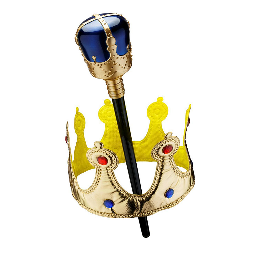 Gold Crown and Scepter Set - Blue Image