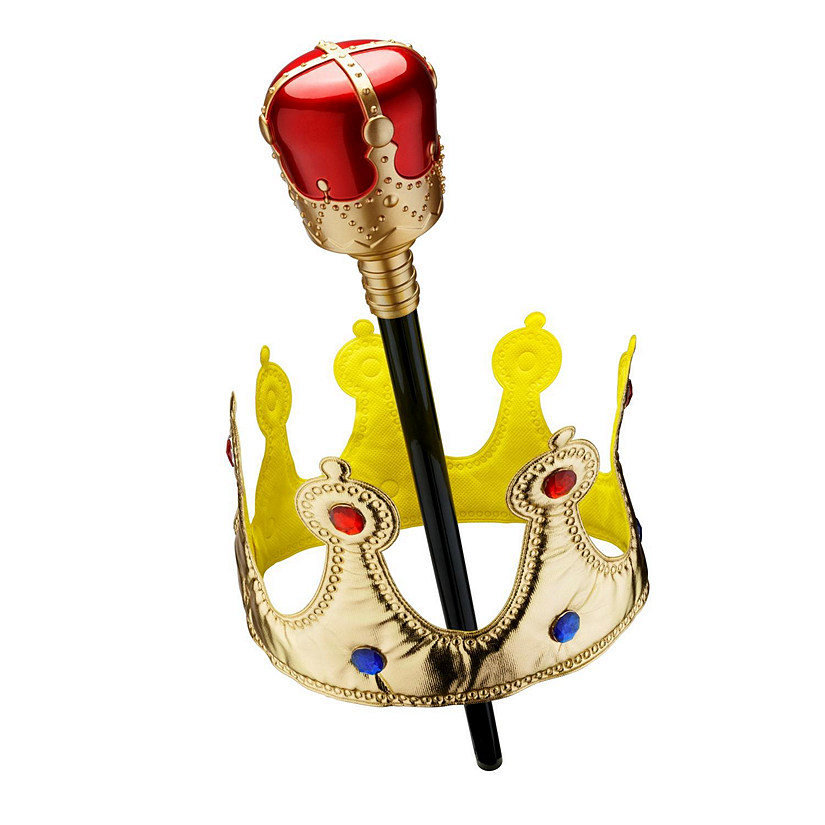 Gold Crown and Scepter Set - Red Image