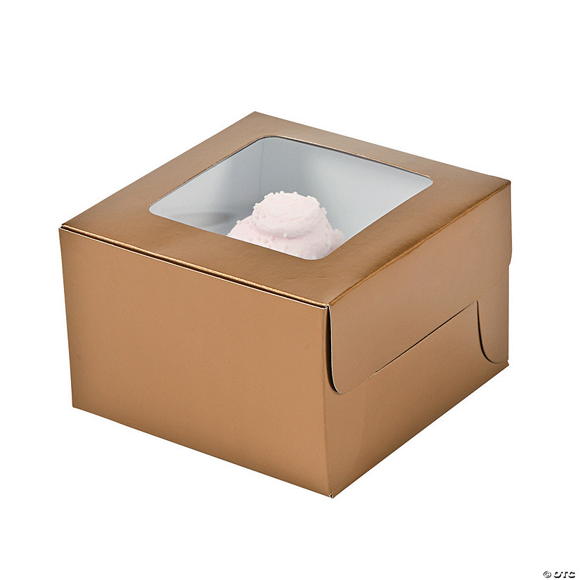 Gold Cupcake Boxes - 12 Pc. Image