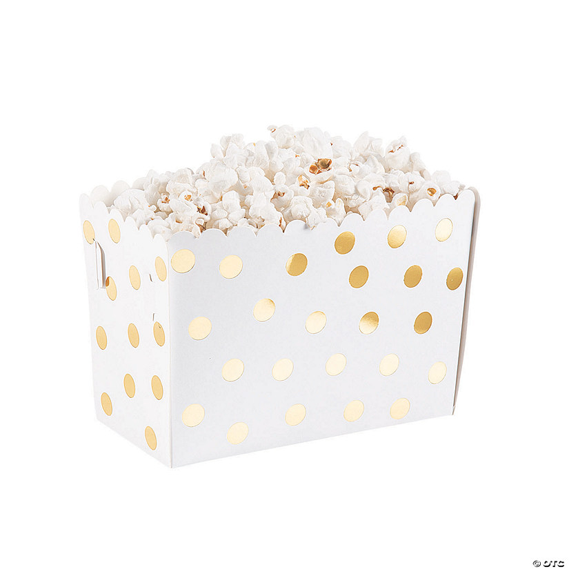 Gold Dot Popcorn Box Food Trays - 12 Pc. Image