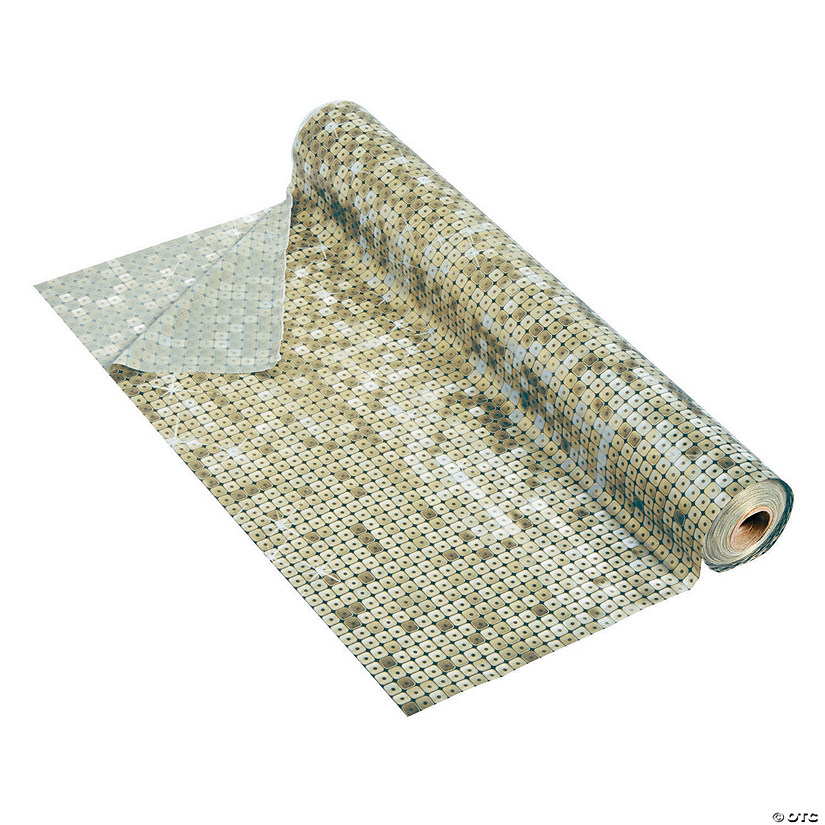 Gold Faux Sequin Plastic Tablecloth Roll Oriental Trading