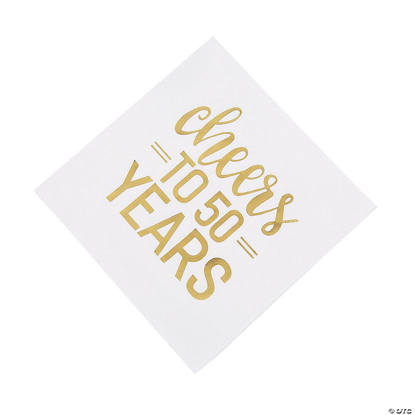 Gold Foil Cheers to 50 Years Luncheon Napkins - 16 Pc. Image