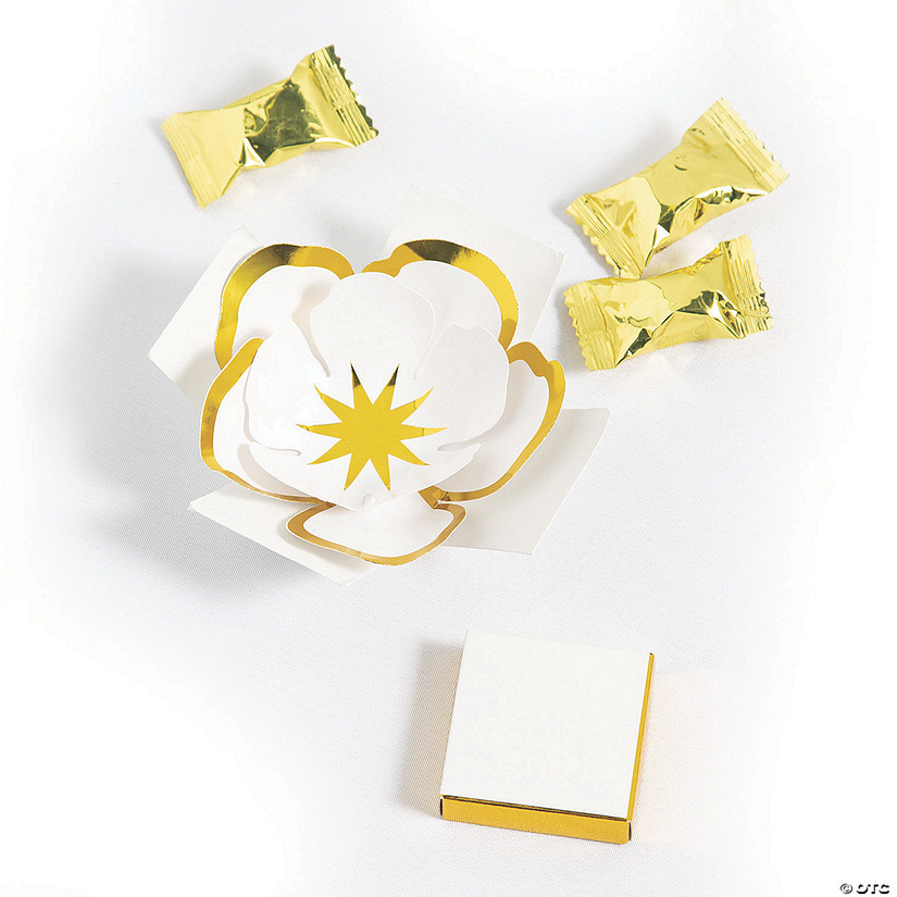 Gold Foil Decorative Paper Flowers - 24 Pc. Image