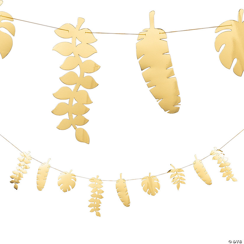 Gold Foil Palm Leaf Garland Oriental Trading