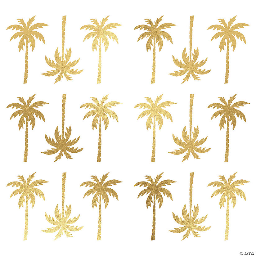 Gold foil palm tree peel and stick wall decals Image