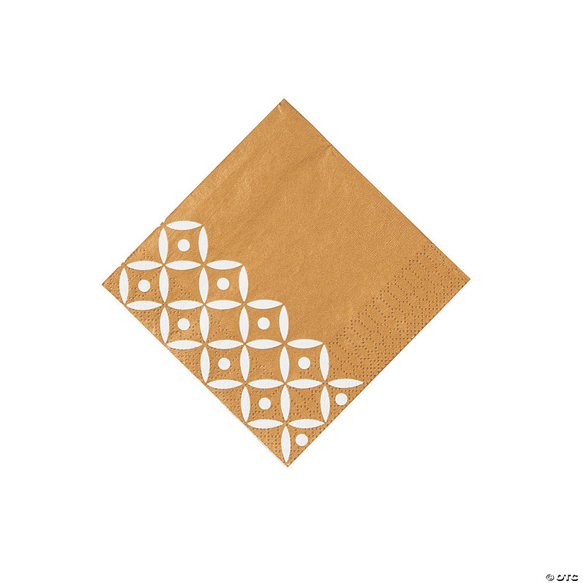 Gold Geometric Beverage Napkins Image