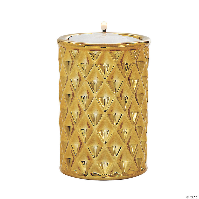 Gold Geometric Candle Holders - 3 Pc. Image