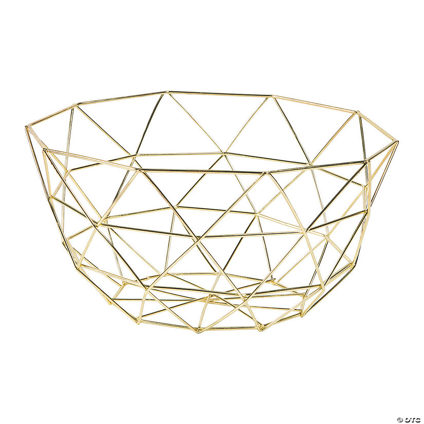 Gold Geometric Wireframe Basket Image