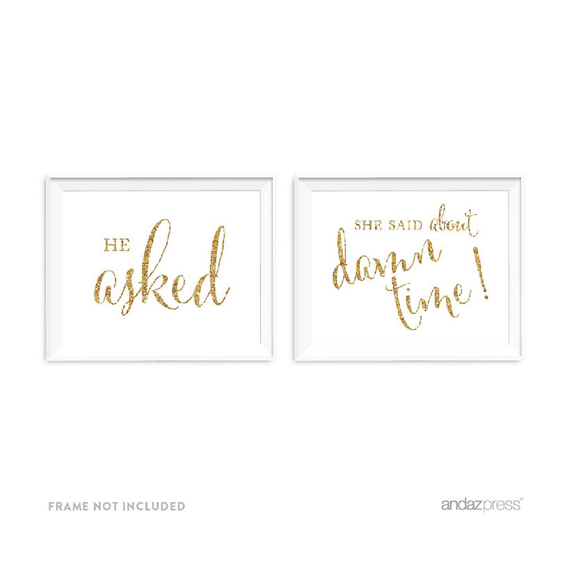 Gold Glitter About Damn Time Sign Image