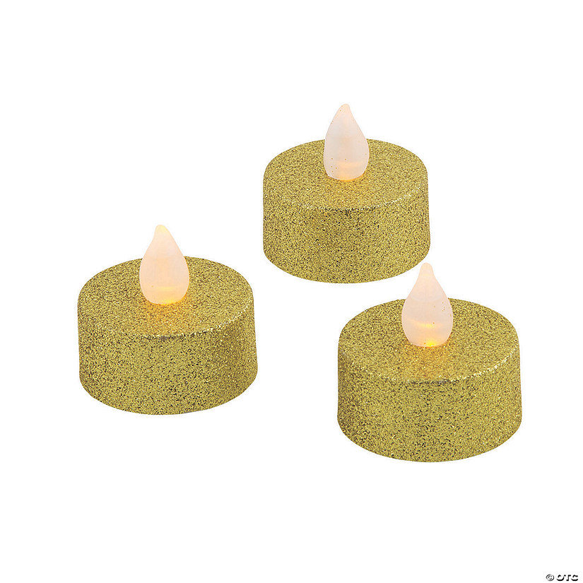 Gold Glitter BatteryOperated LED Tea Light Candles Discontinued