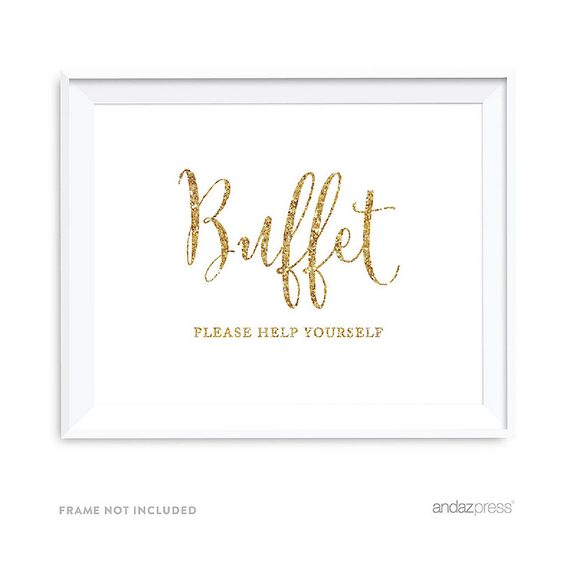 Gold Glitter Buffet Help Yourself 8.5x11 Image