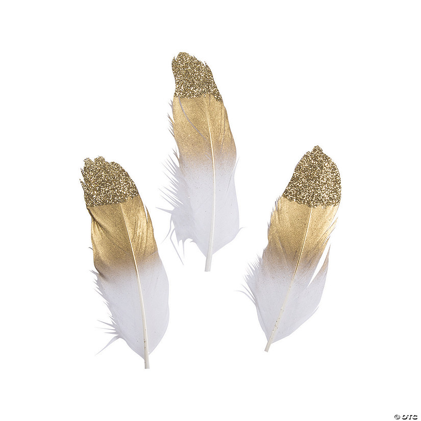 Gold Glitter Feathers Image