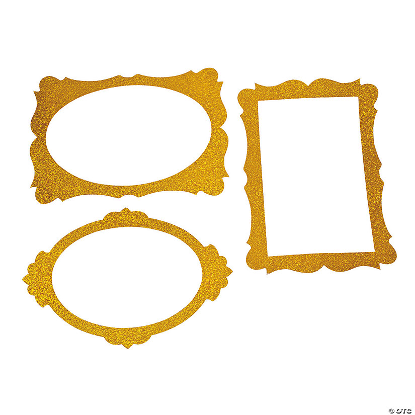 Gold Glitter Photo Booth Frames - 3 Pc. Image