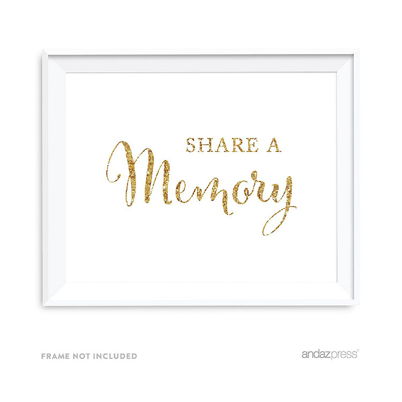 Gold Glitter Share a Memory Sign 8.5x11 Image