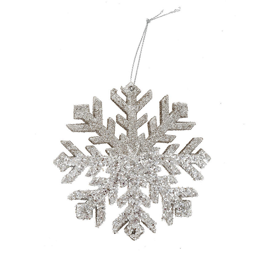 Gold Glitter Snowflake Ornament Image
