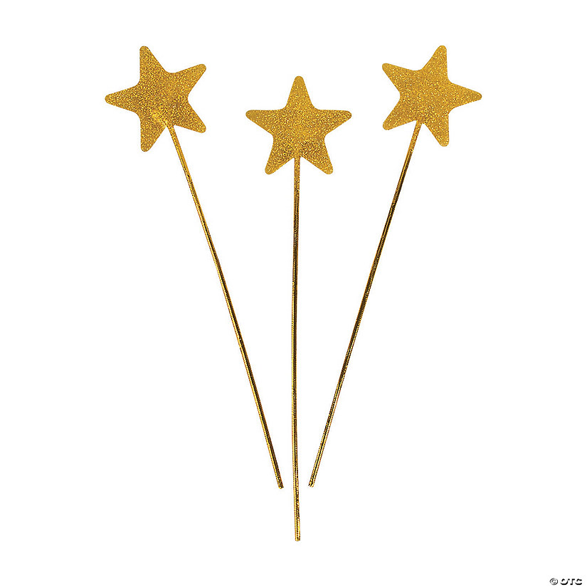 Gold Glittery Star Wands- 12 Pc. Image