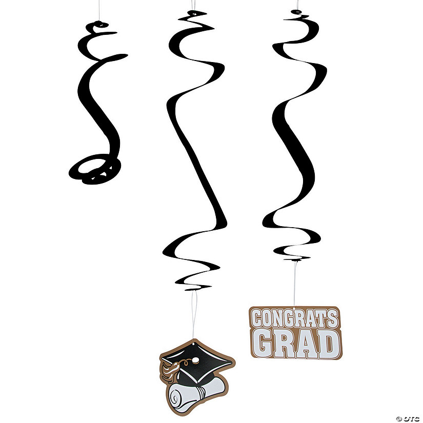 Gold Graduation Hanging Swirl Decorations 30 Pc. Oriental Trading
