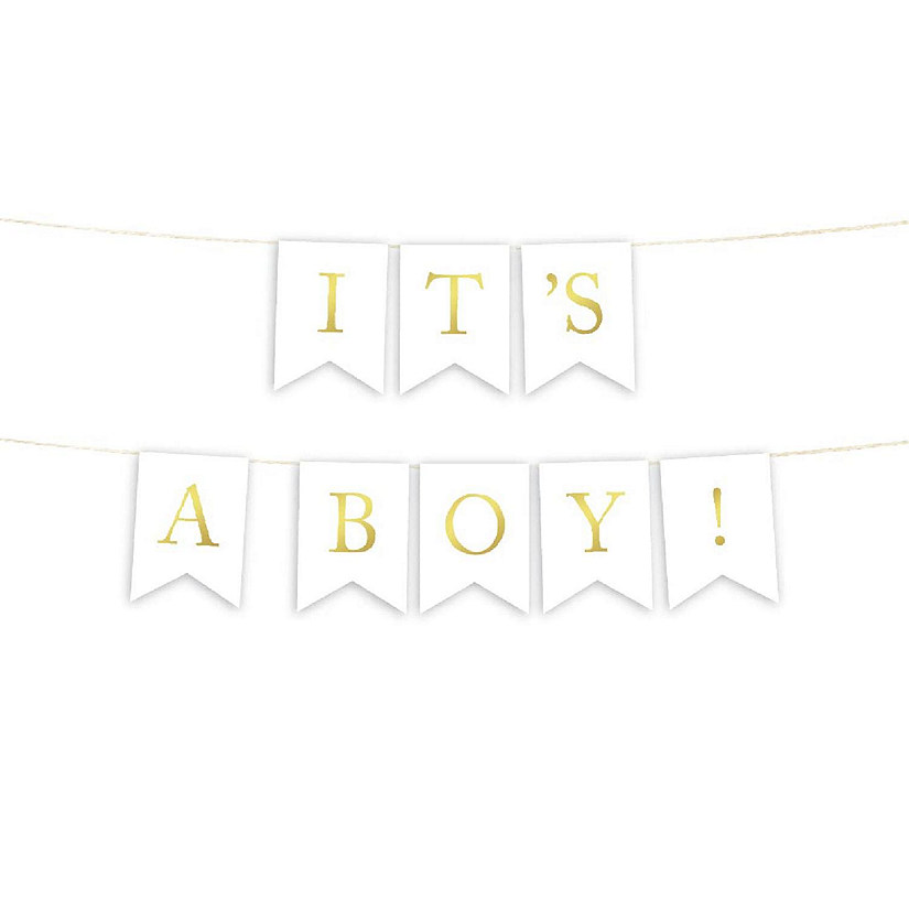 Gold It's a Boy Banner 4ft Image