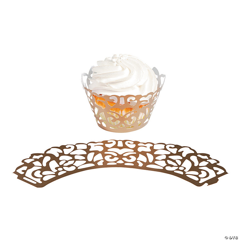 Gold LaserCut Cupcake Wrappers Oriental Trading