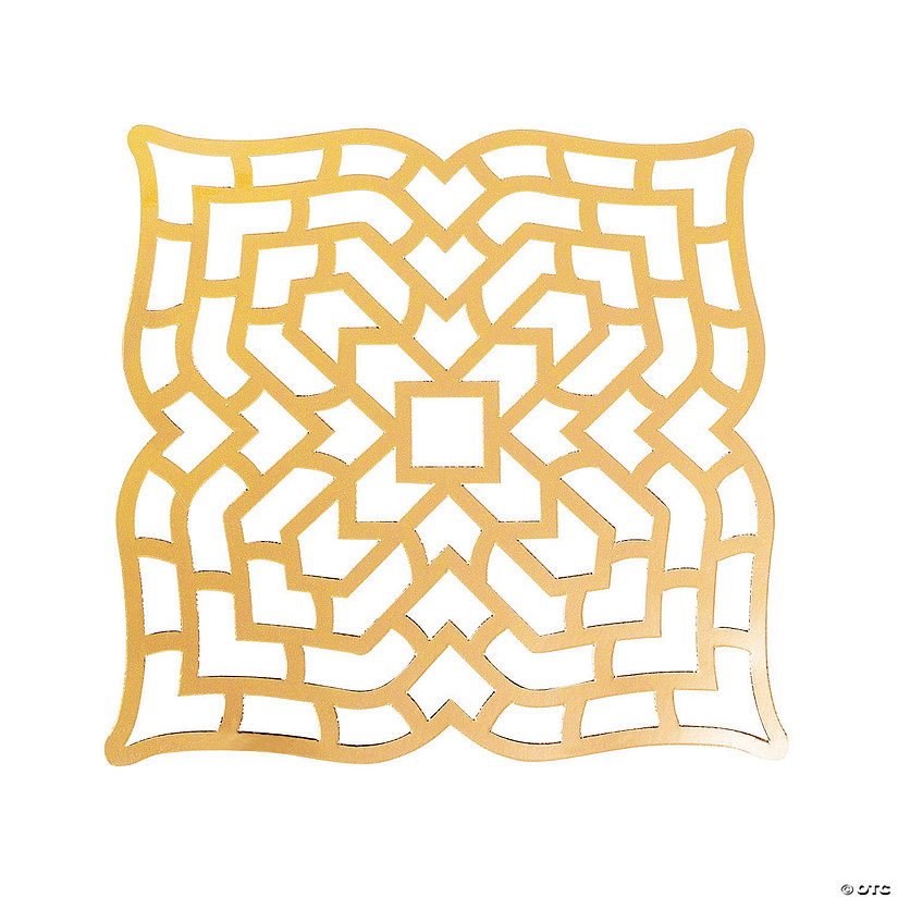 Gold Laser-Cut Geometric Pattern Charger Placemats - 24 Pc. Image