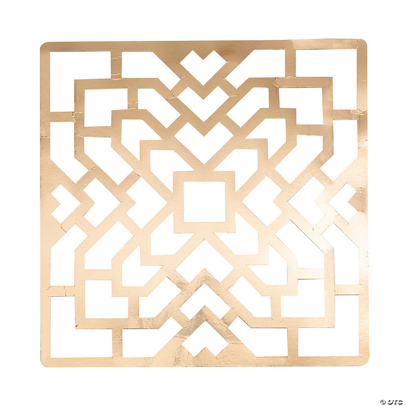 Gold Laser-Cut Square Charger Placemats - 24 Pc. Image