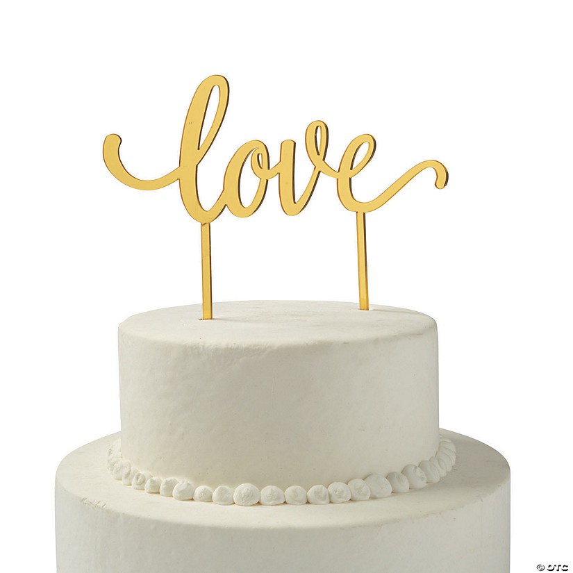 Gold Love Wedding Cake Topper Image
