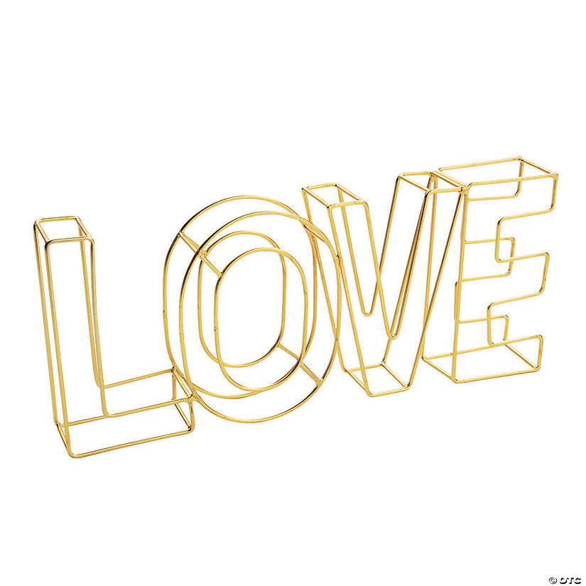 Gold Love Wire Table D&#233;cor Sign Image