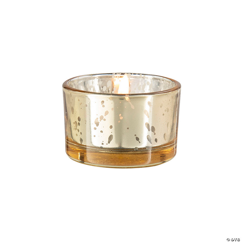 Gold Mercury Glass Tea Light Candle Holders - 12 Pc. Image