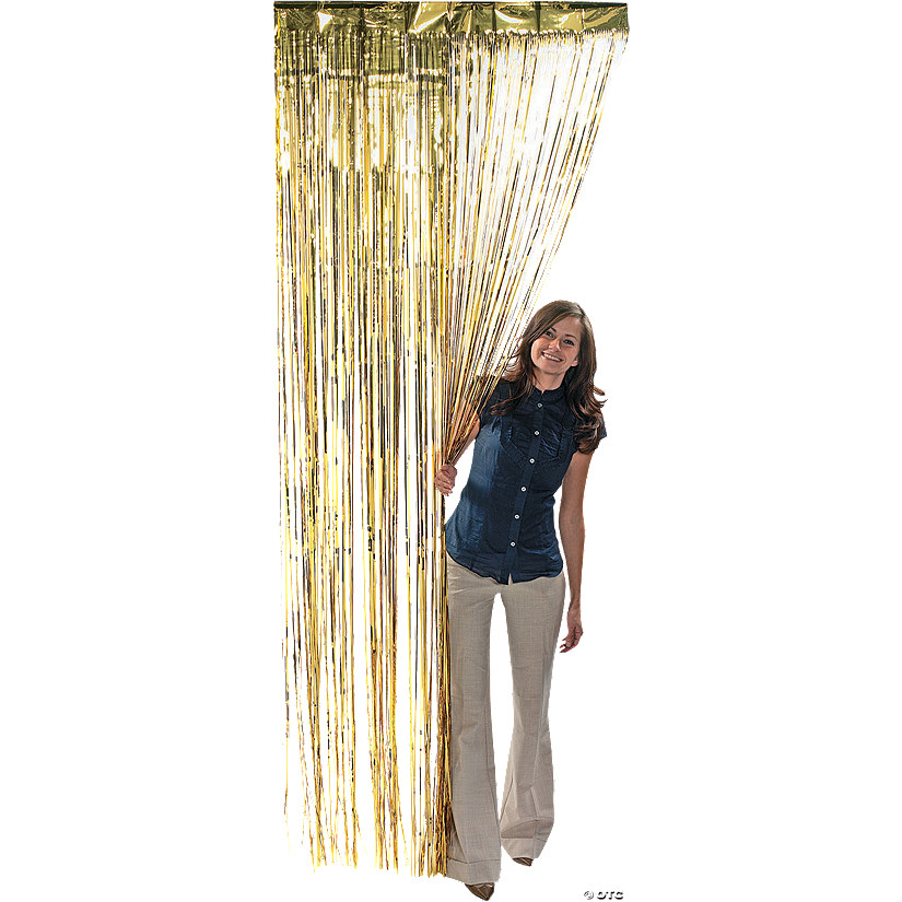Gold Metallic Fringe Door Curtain Image