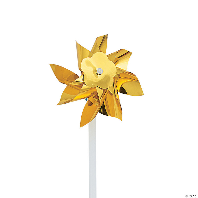 Gold Metallic Pinwheels - 36 Pc. Image