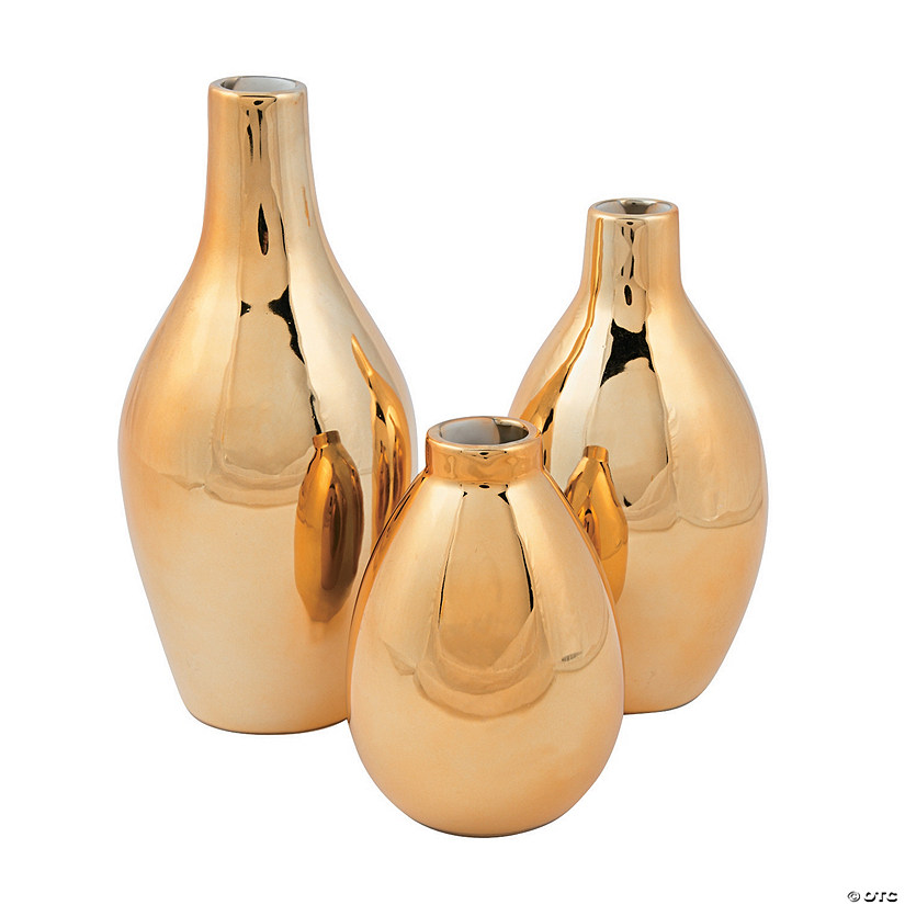 Gold Metallic Vase Set