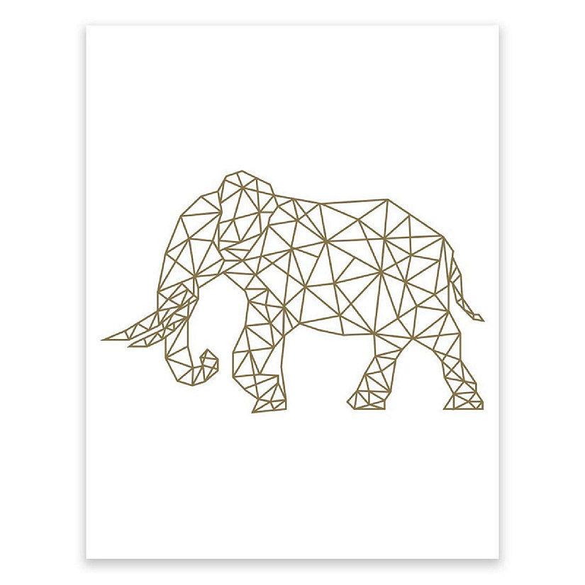 Gold Origami Elephant 8.5x11 Image