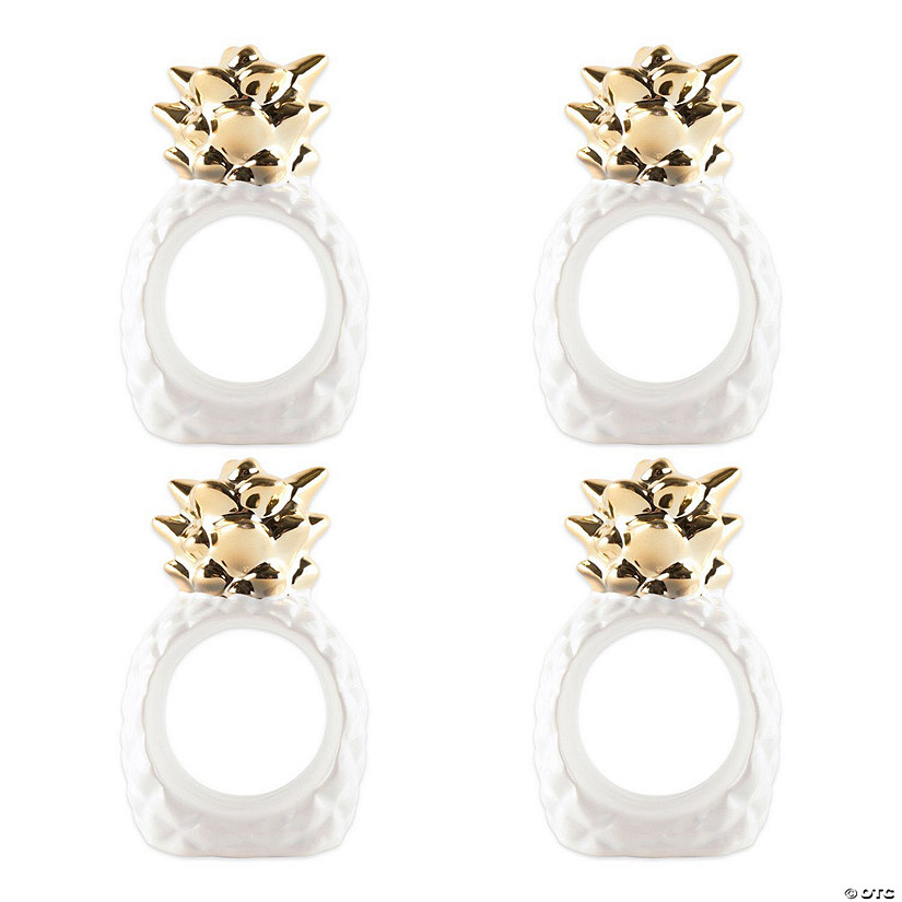 Gold Pineapple Napkin Ring (Set Of 4) Image