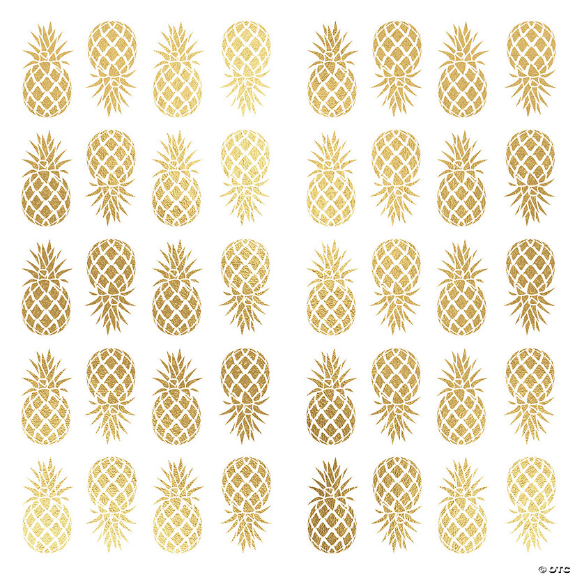Gold pineapple peel and stick wall decals Oriental Trading