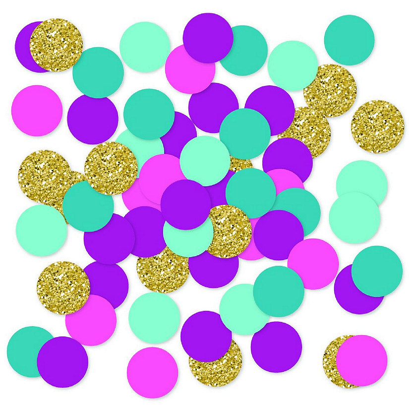 Gold Purple Aqua Confetti 180-Pack Image