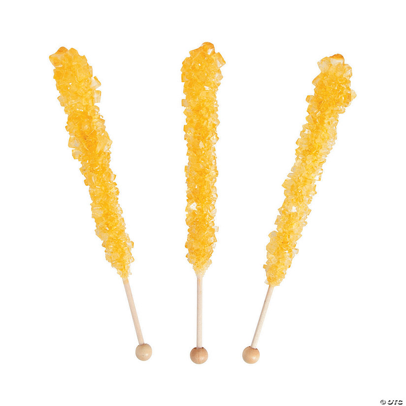 Gold Rock Candy Lollipops - 12 Pc. Image