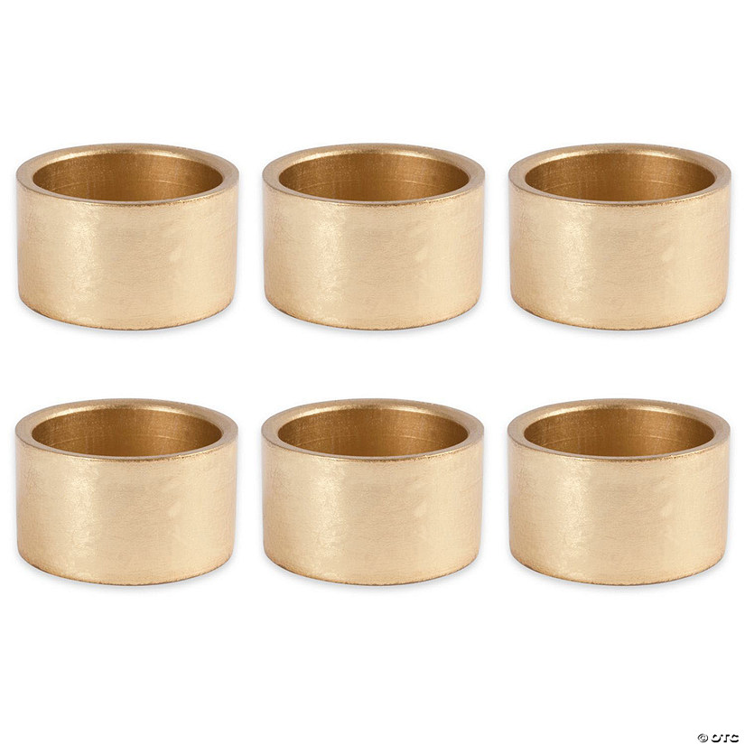 Gold Round Painted Acrylic Napkin Ring (Set Of 6) Image
