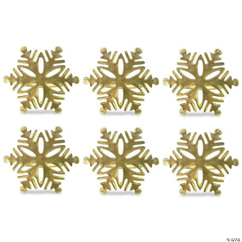 Gold Snowflake Napkin Ring (Set Of 6) Image