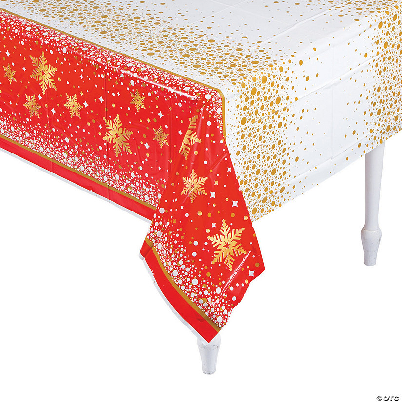 Gold Sparkle Christmas Plastic Tablecloth Discontinued